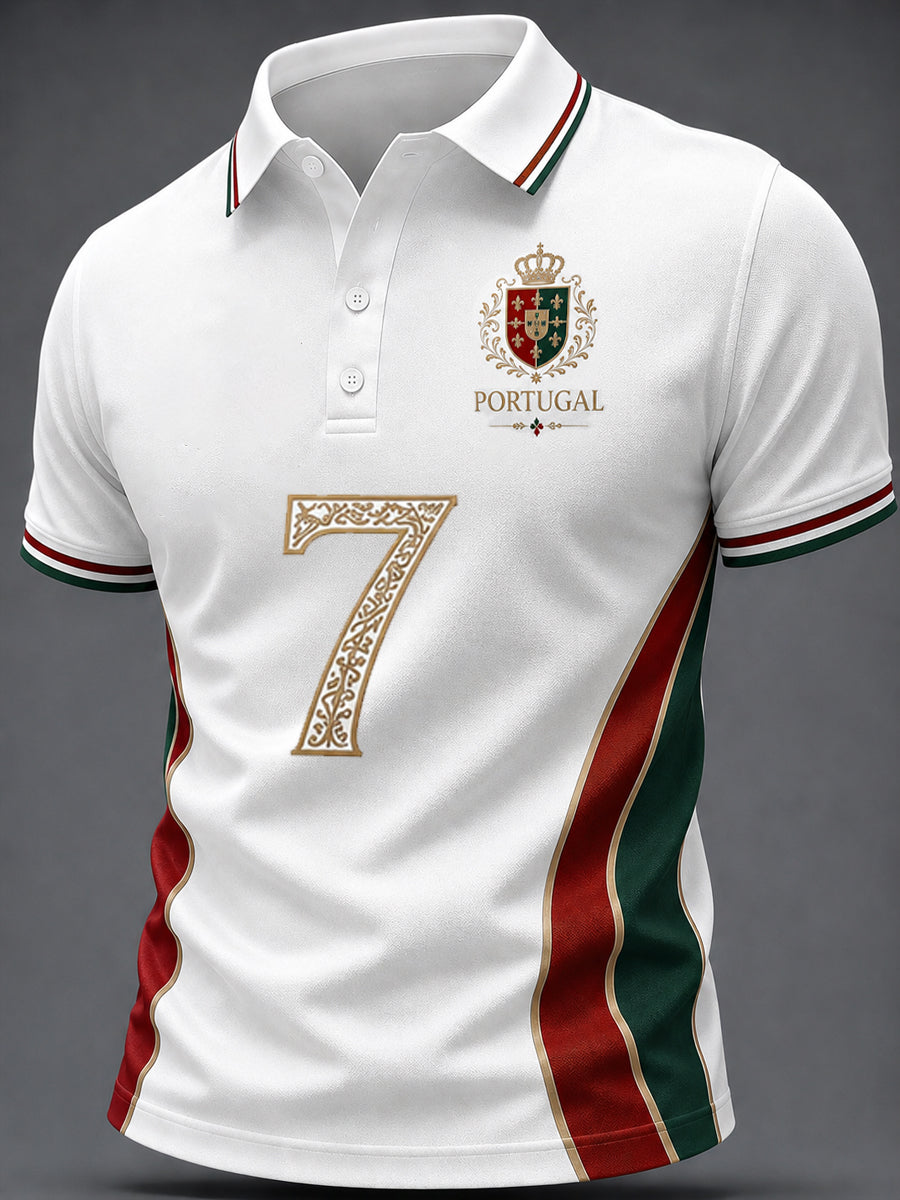 Camiseta casual masculina com estampa de futebol português