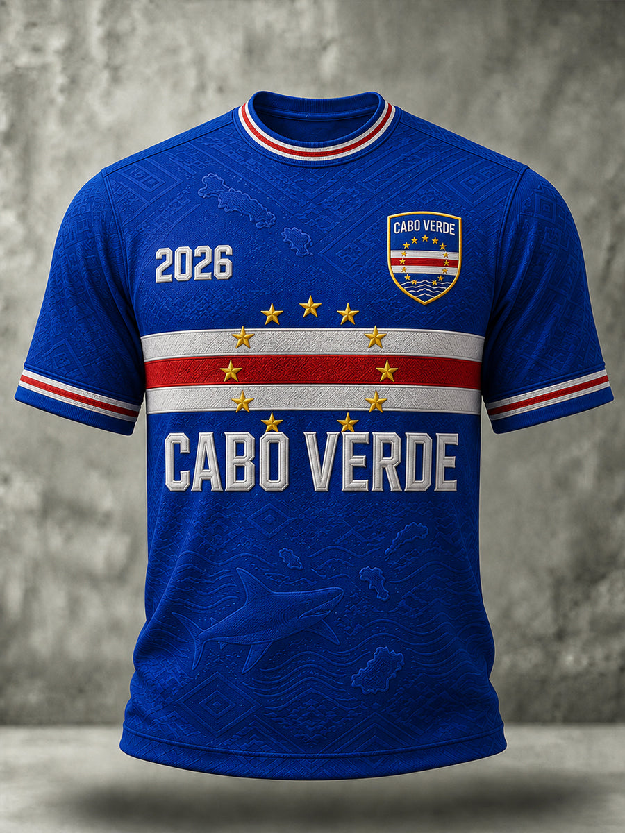 Presente masculino para fãs de futebol: camiseta casual de manga curta com gola redonda e estampa