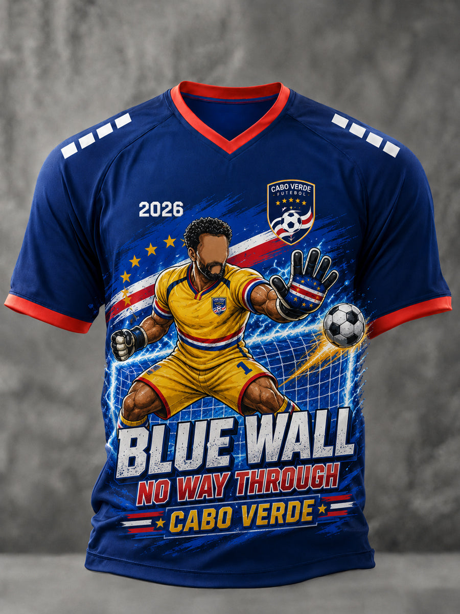 Camiseta casual com gola em V e estampa de Superman, presente para fãs de futebol masculina
