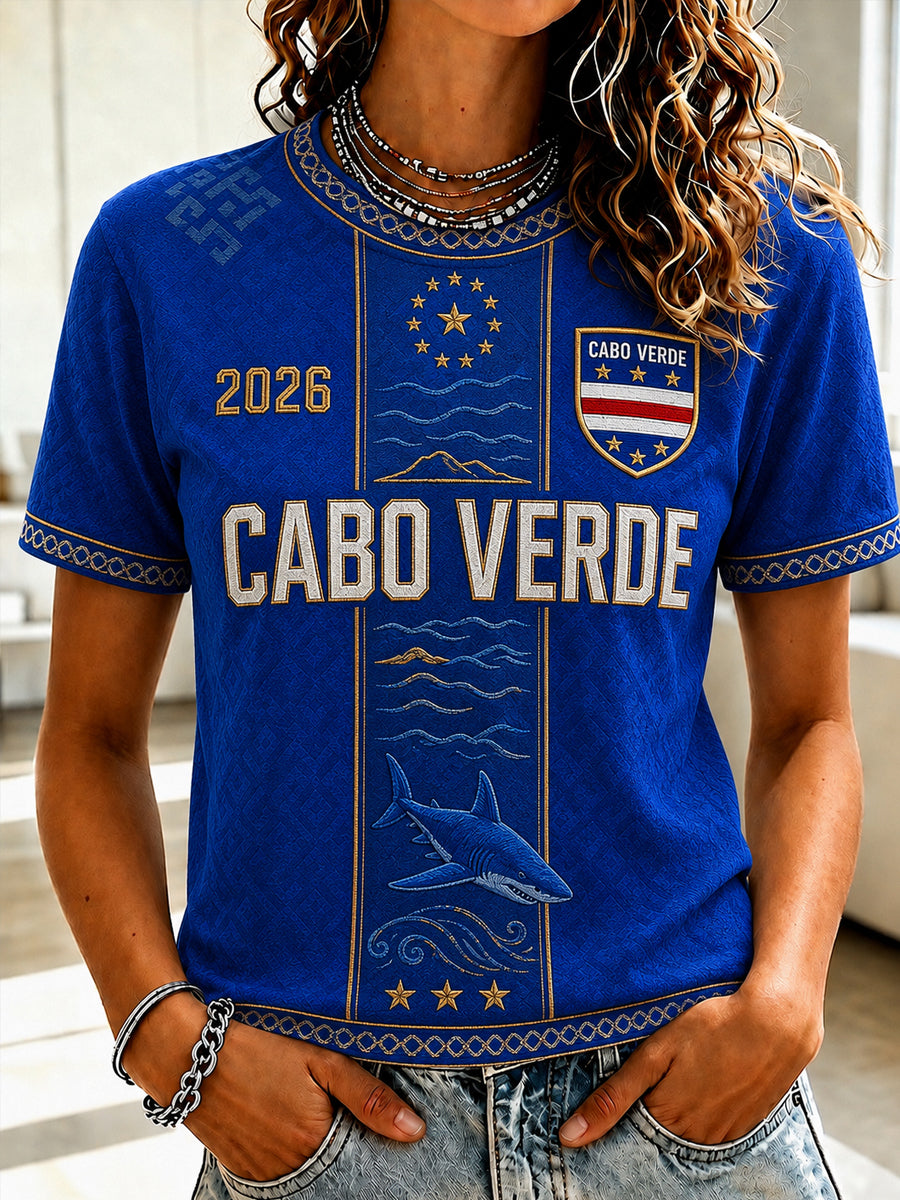 Camiseta Feminina de Manga Curta com Gola Redonda, Estampada e Casual, Ideal como Presente para Fãs de Futebol