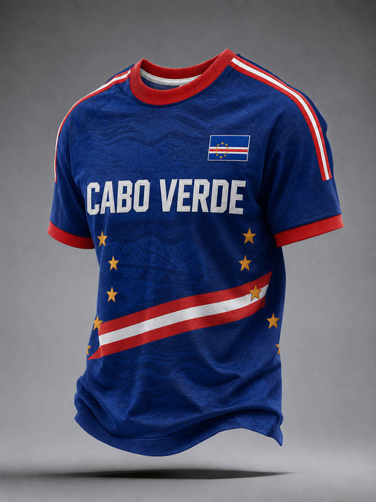 Presente masculino para fãs de futebol: camiseta casual de manga curta com gola redonda e estampa