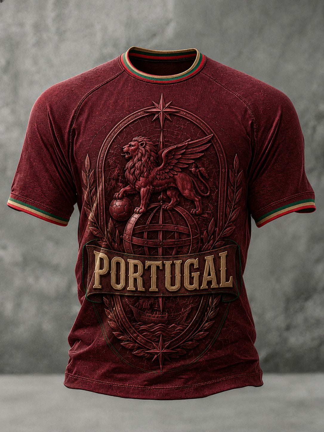 Camiseta masculina de futebol com estampa de Portugal