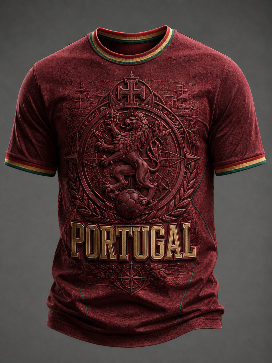 Camiseta masculina de futebol com estampa de Portugal
