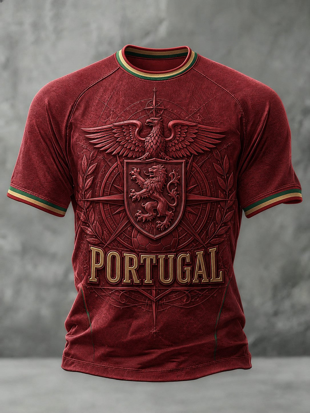 Camiseta masculina de futebol com estampa de Portugal