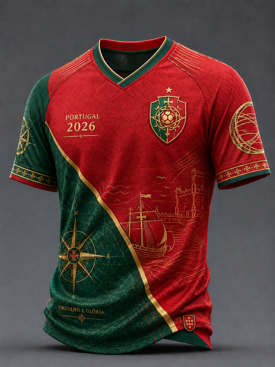 Camiseta Retro 2026 Portugal Futebol Clássico Decote V