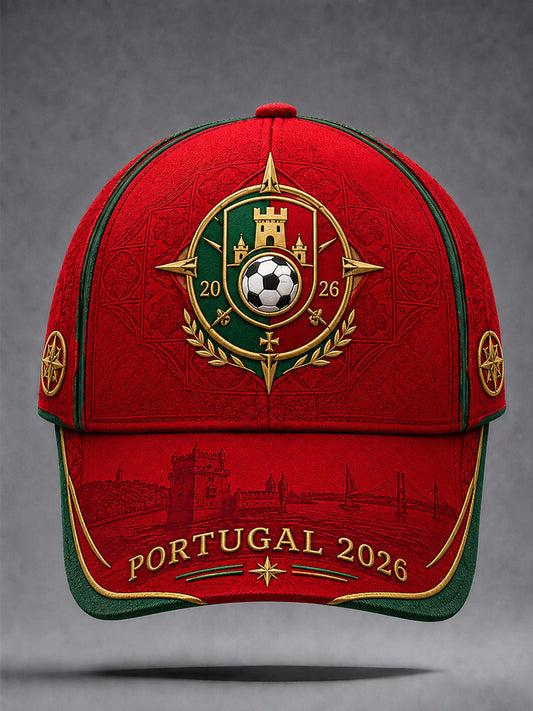 Boné de beisebol clássico de futebol de Portugal unissex 2026