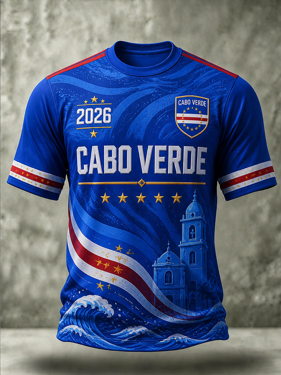 Camiseta de Manga Curta Solta com Estampa Vintage
