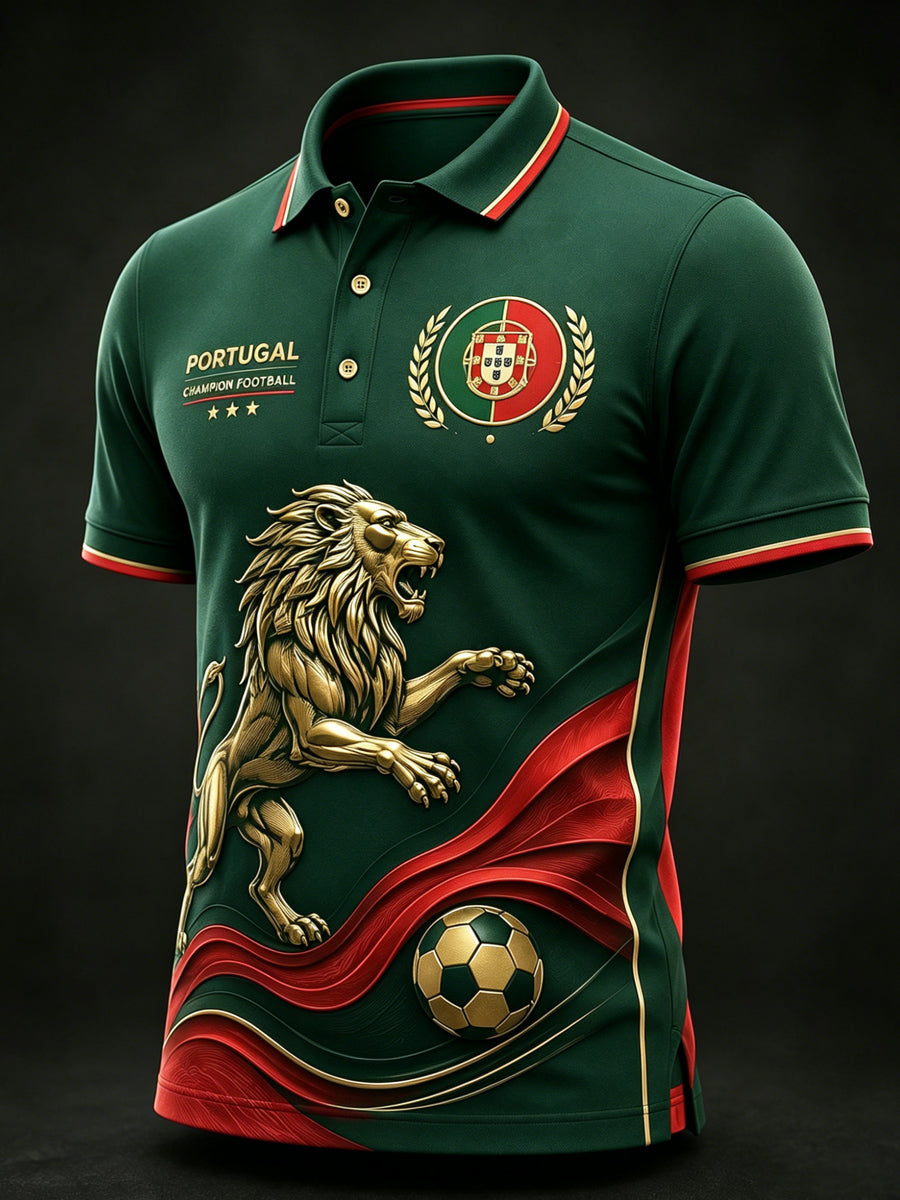 Jogo de futebol português masculino Cheering Element Polo Art Print