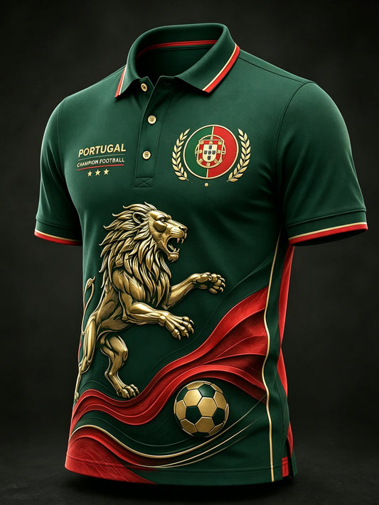Jogo de futebol português masculino Cheering Element Polo Art Print
