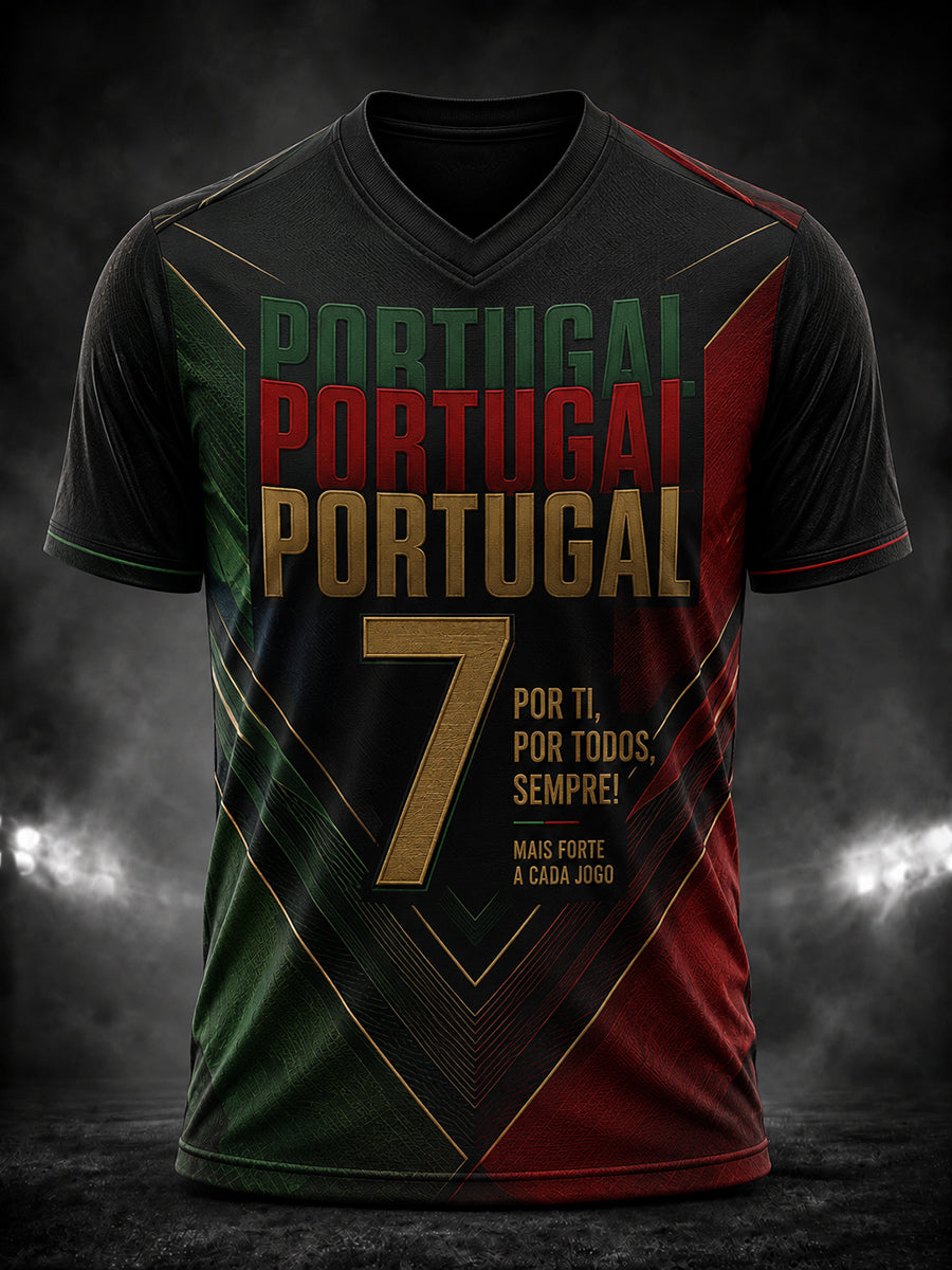 Men's Portugal Football Legend Gráfico V-neck T-shirt