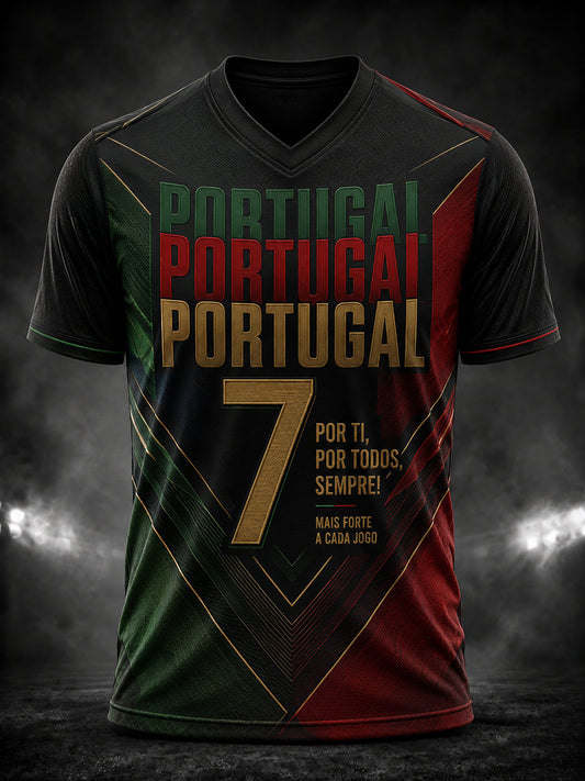 Men's Portugal Football Legend Gráfico V-neck T-shirt