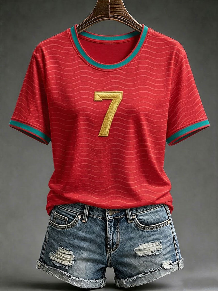 Camiseta de futebol feminina de Portugal, de manga curta