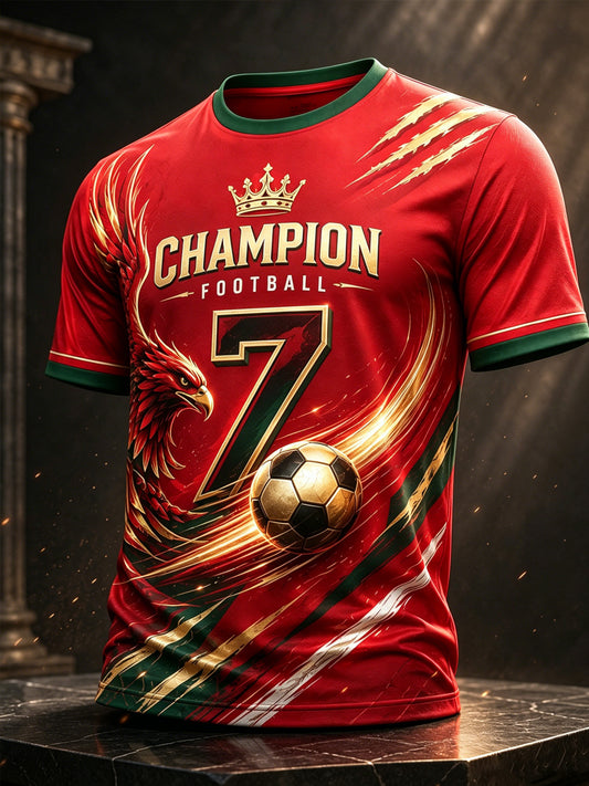 Camiseta com Impressão Artística de Apoio à Seleção Portuguesa de Futebol Masculino
