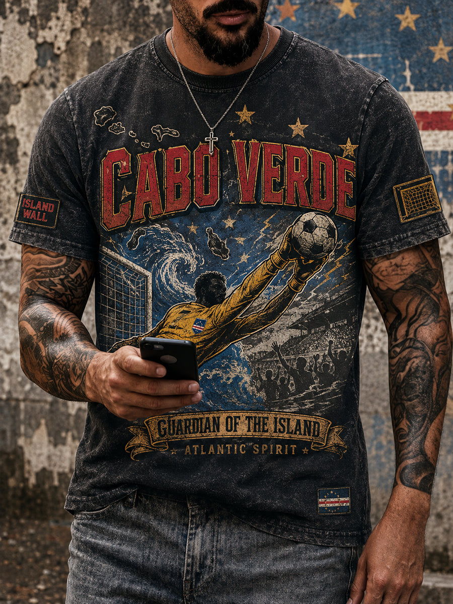 Camiseta Cabo Verde Futebol Mangas Curtas Masculina
