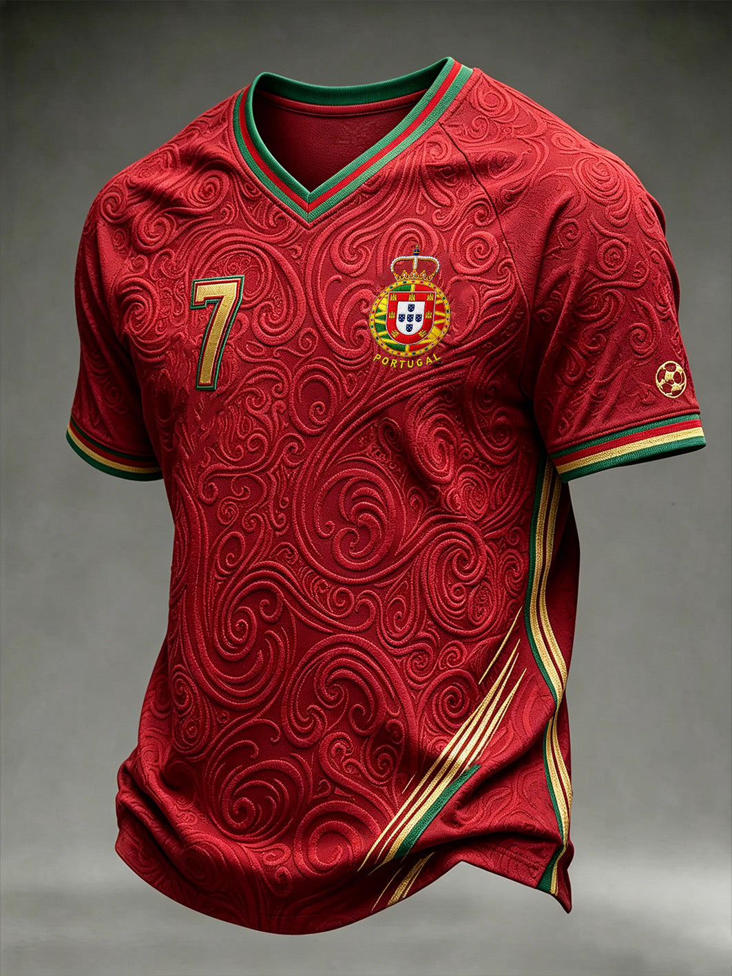 T-shirt de manga curta casual masculino design de bloqueio de cor elemento futebol
