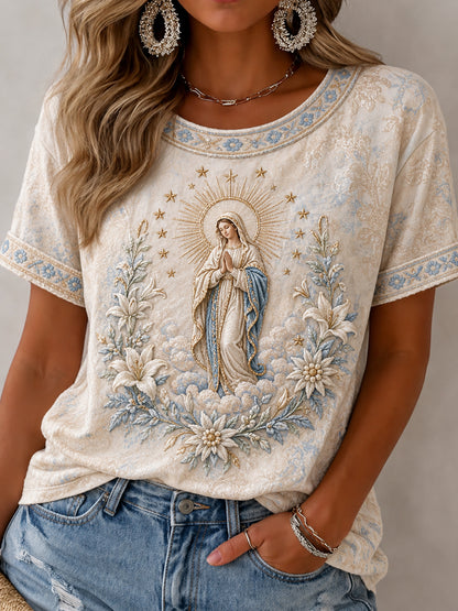 Camiseta feminina da Assunção de Maria