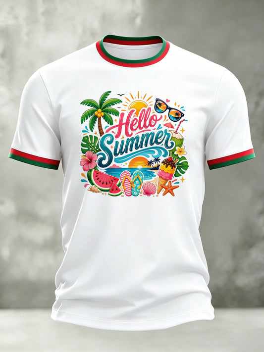 Férias de praia portuguesas masculinas temáticas Art Print T-shirt