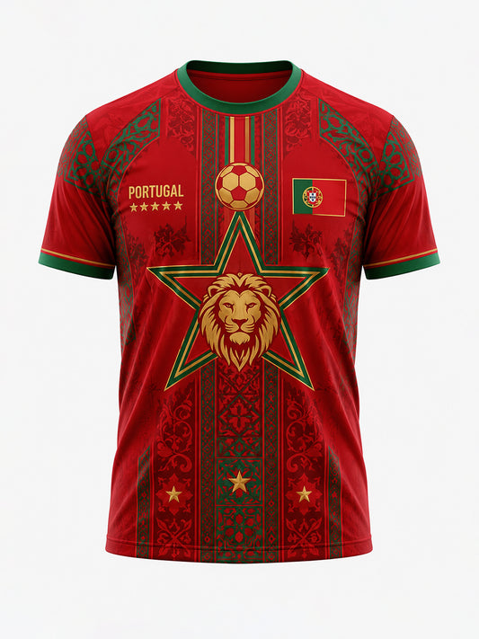 Men's Portugal Football Match Cheering Art Print T-shirt
