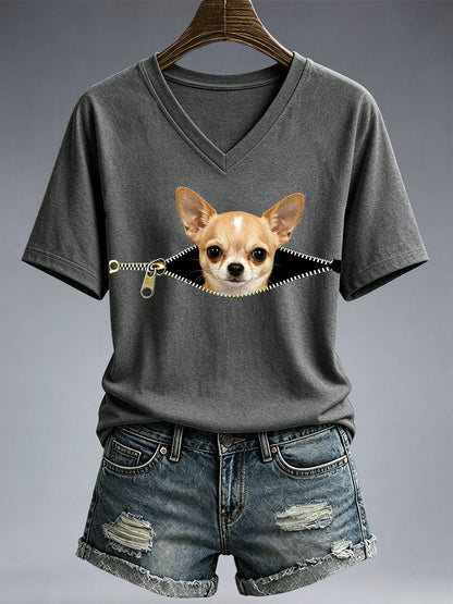 Camiseta engraçada de Chihuahua impressão feminina