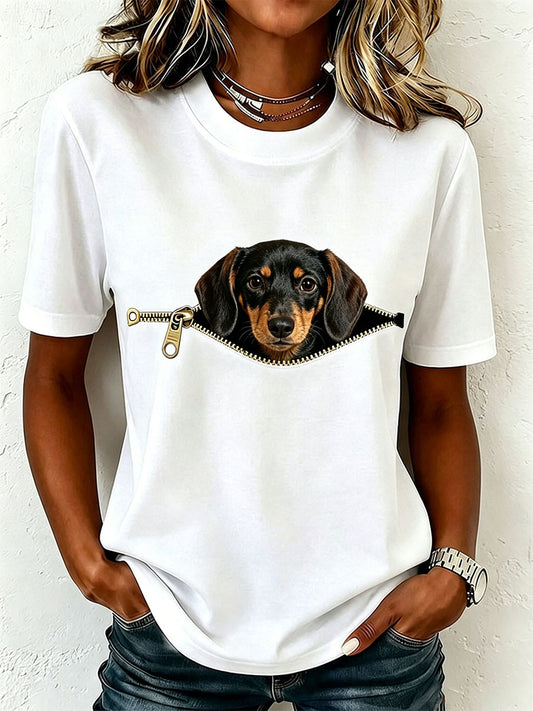 Camiseta adorável do Dachshund das mulheres