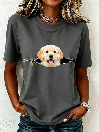 Camiseta Adorável Golden Retriever das mulheres