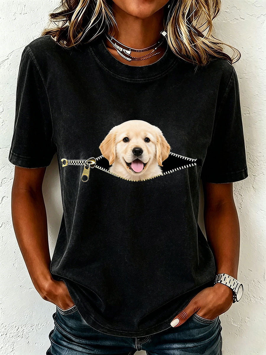 Camiseta Adorável Golden Retriever das mulheres
