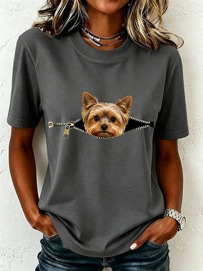 Camiseta adorável de Yorkshire Terrier feminina