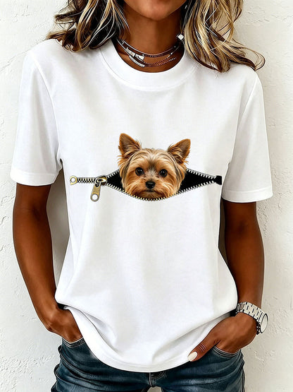 Camiseta adorável de Yorkshire Terrier feminina