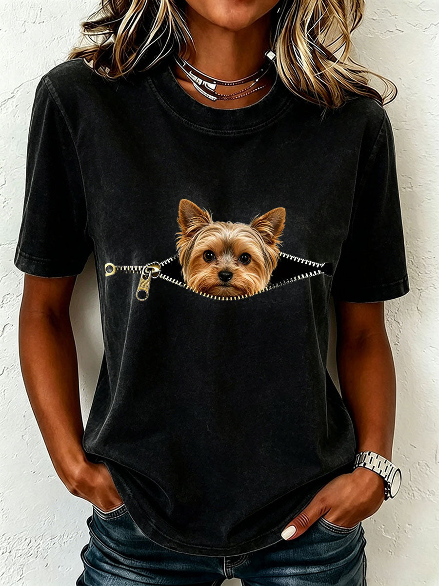 Camiseta adorável de Yorkshire Terrier feminina