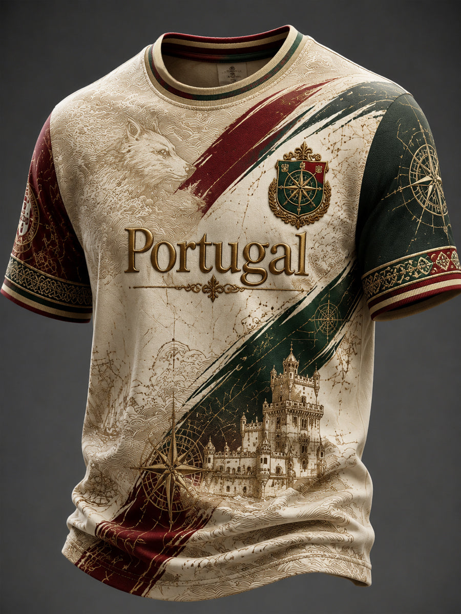 Camiseta masculina estampada em português