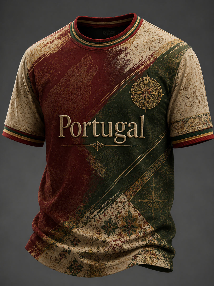Camiseta masculina estampada em português