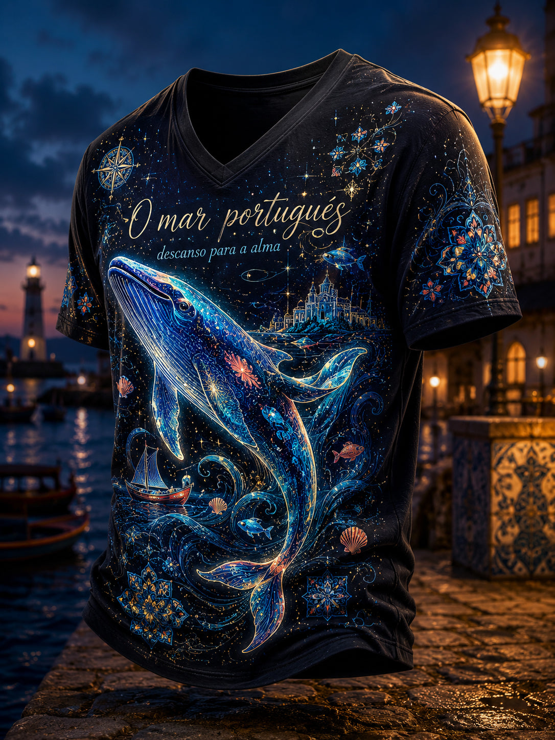 Camiseta Masculina Portuguesa Summer Resort Style Art Print