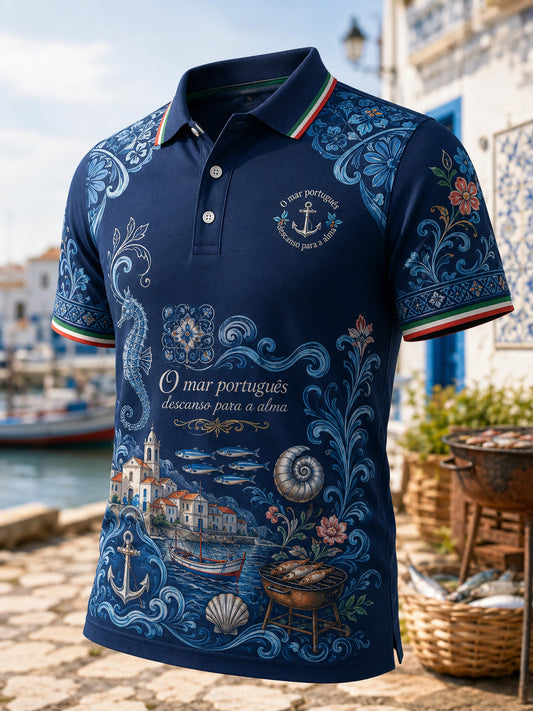 Português Men's Summer Resort Estilo Polo Art Print
