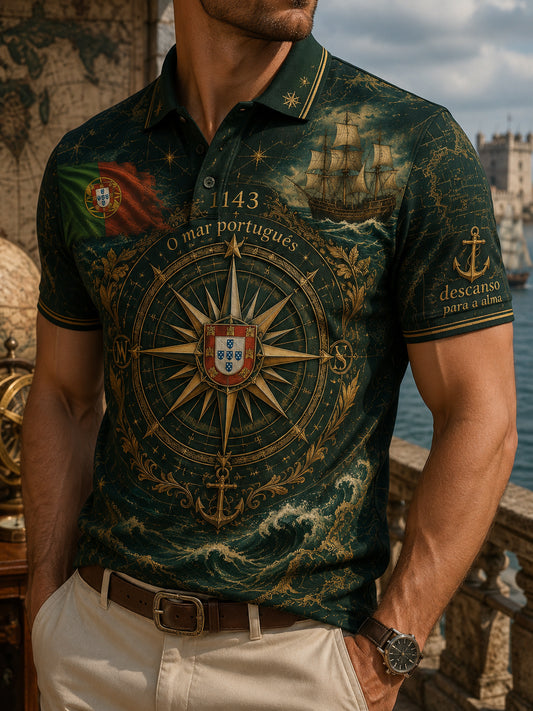 Espírito Náutico Português dos homens Elemento Patriótico Polo Art Print
