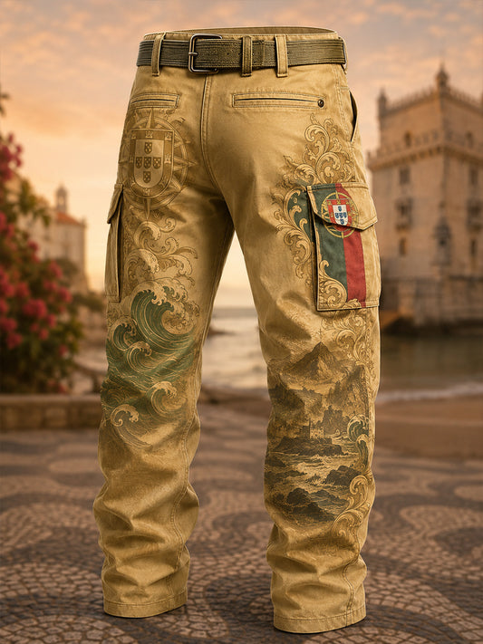 Men's Portuguese Espírito Elementos Patrióticos Art Print Calças