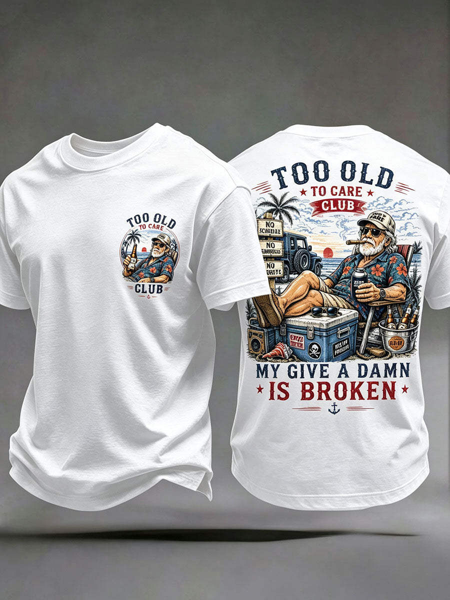Camisetas masculinas do tipo 'meu dá a mínima está quebrado'