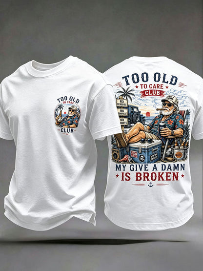 Camisetas masculinas do tipo 'meu dá a mínima está quebrado'