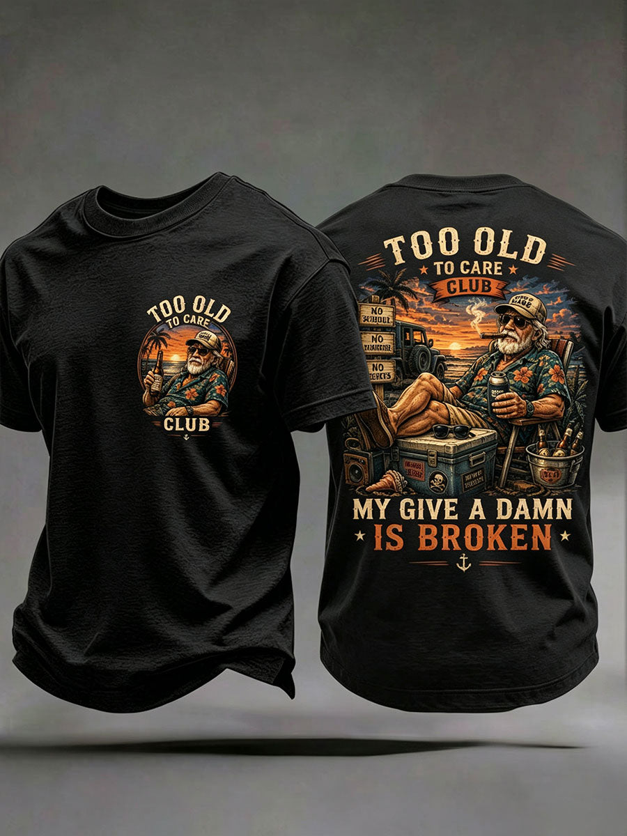 Camisetas masculinas do tipo 'meu dá a mínima está quebrado'