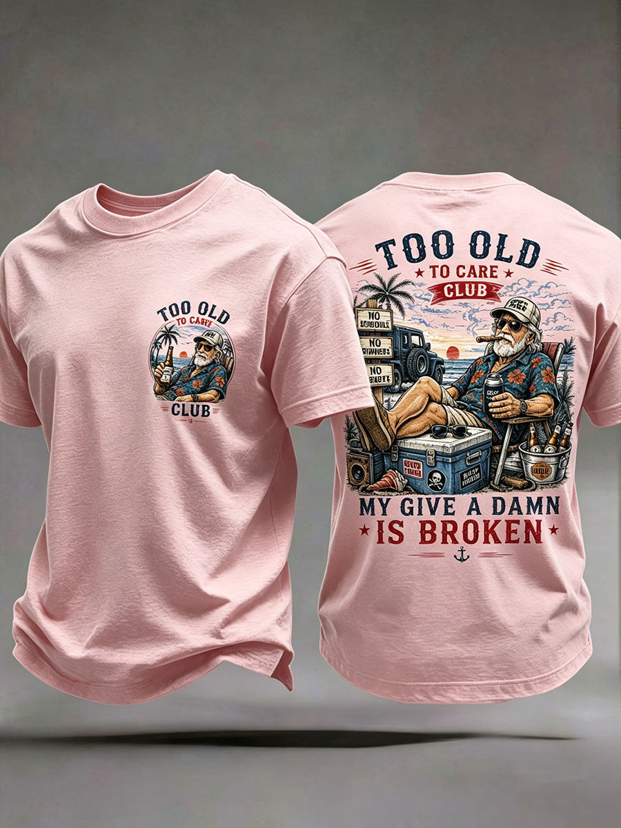Camisetas masculinas do tipo 'meu dá a mínima está quebrado'