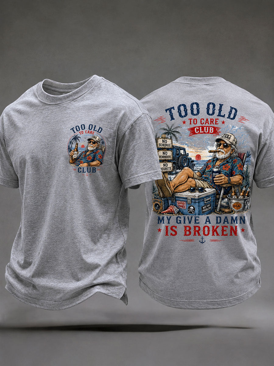 Camisetas masculinas do tipo 'meu dá a mínima está quebrado'