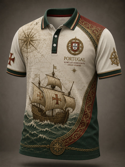 Espírito Náutico Português Masculino Patriótico Elementos Culturais Art Print Polo Shirt