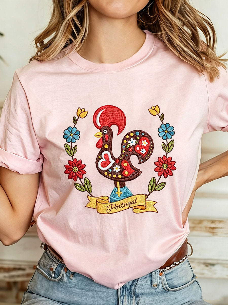 Camiseta Casual Estampada Feminina de Portugal