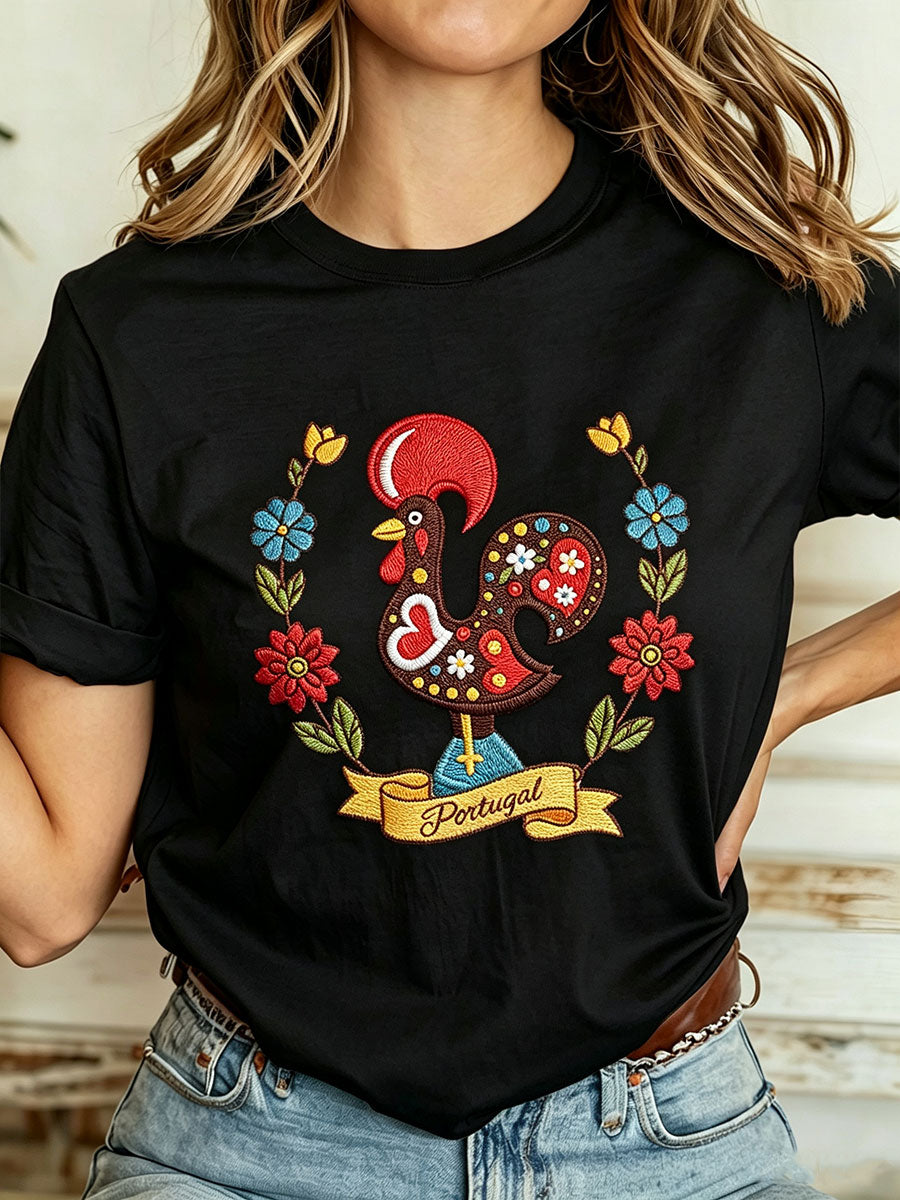 Camiseta Casual Estampada Feminina de Portugal