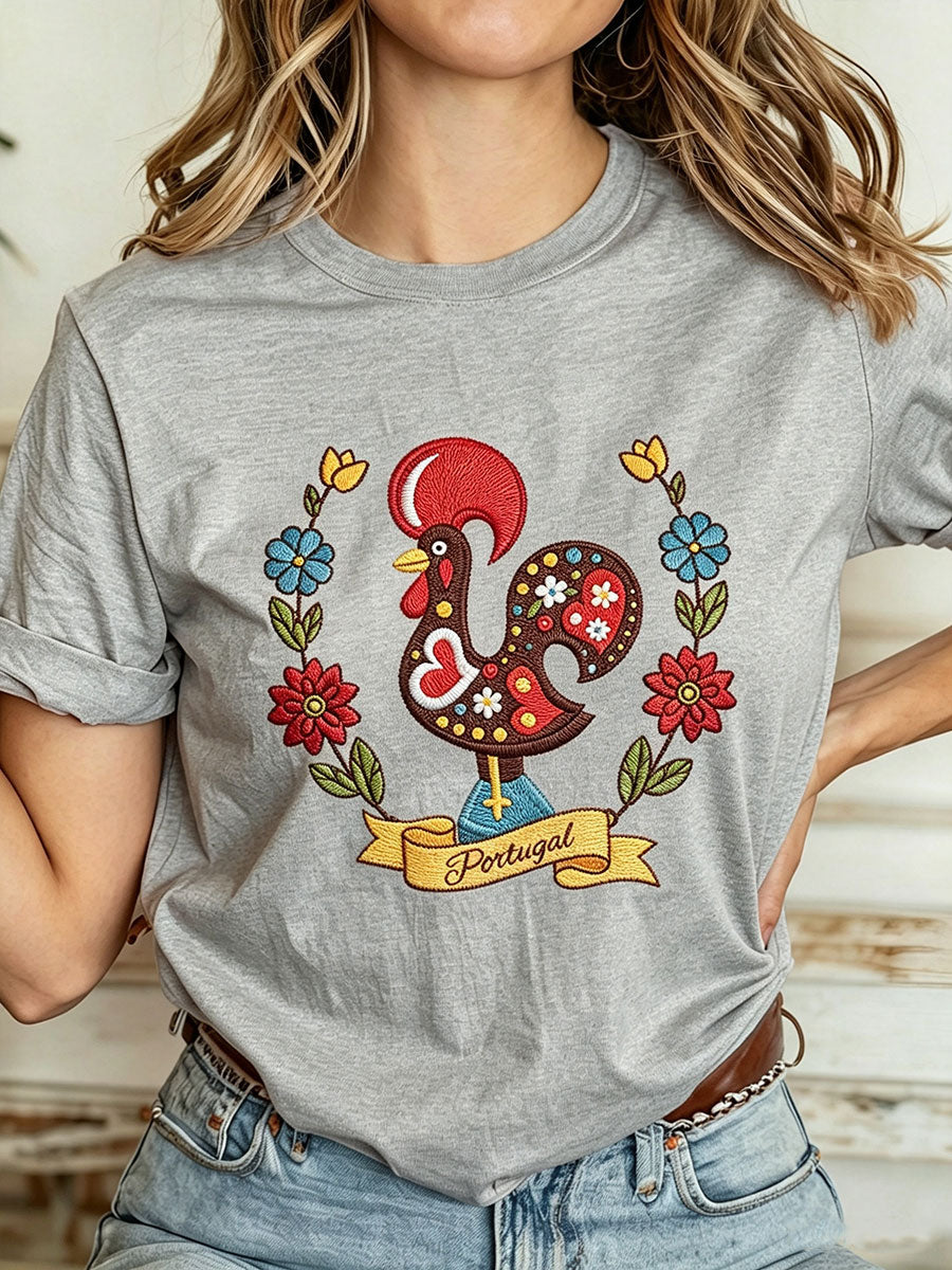 Camiseta Casual Estampada Feminina de Portugal