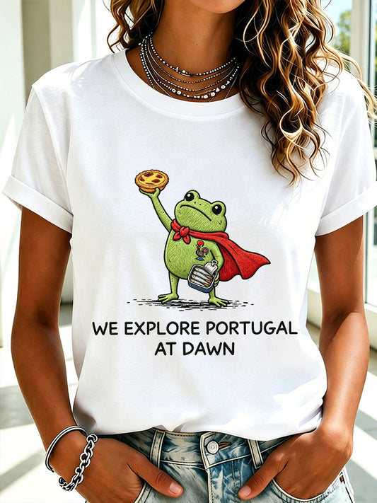Camiseta Casual Estampada Feminina de Portugal