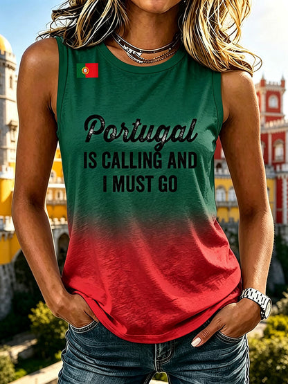 Colete Casual Impresso 'Portugal Está Chamando E Eu Devo I' das Mulheres