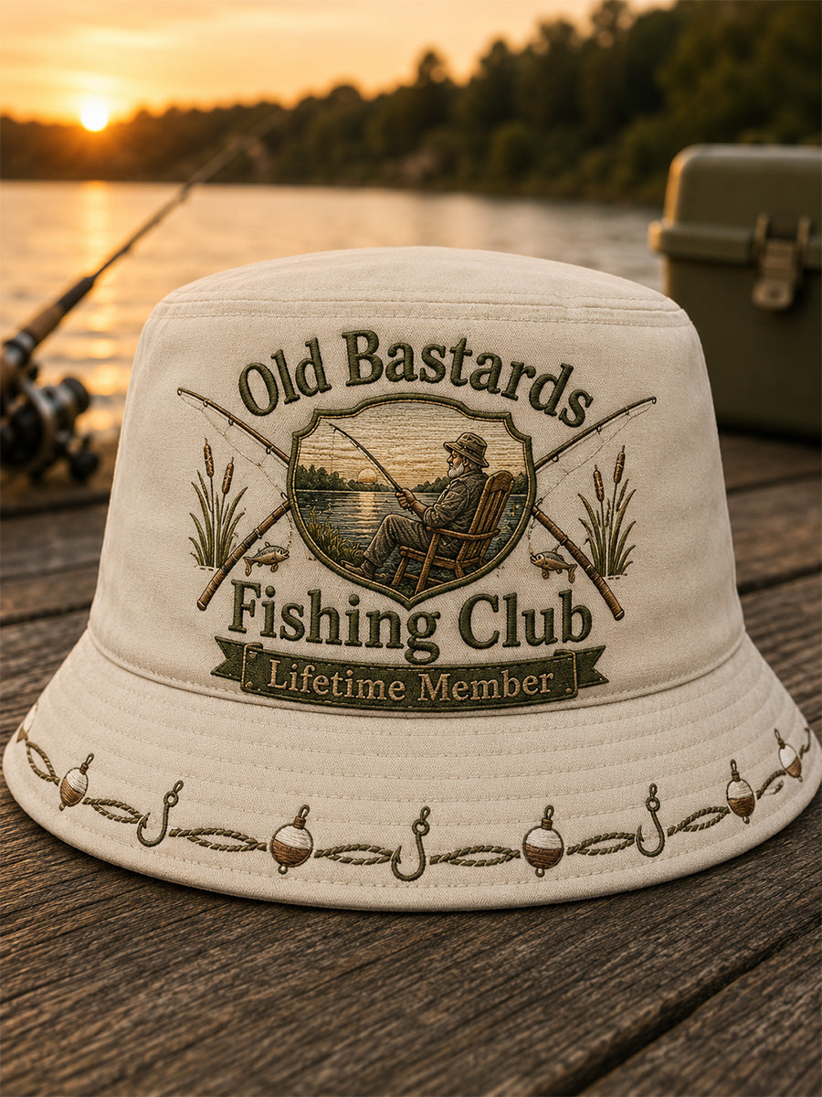 Boné estampado unissex de membro vitalício do Clube de Pesca dos Velhos Bastardos