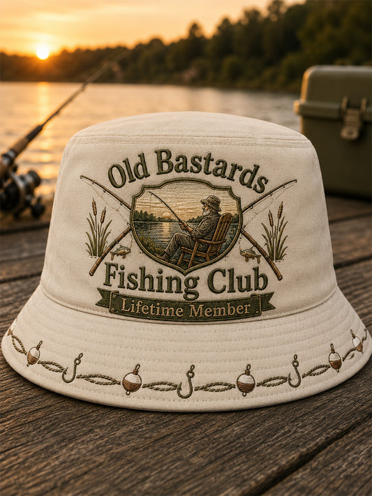 Boné estampado unissex de membro vitalício do Clube de Pesca dos Velhos Bastardos