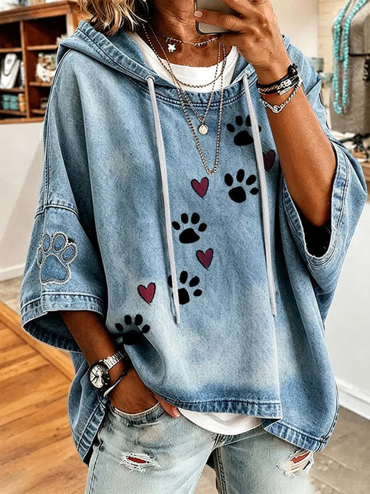 Pata de Mulher Imprimir Top Casual