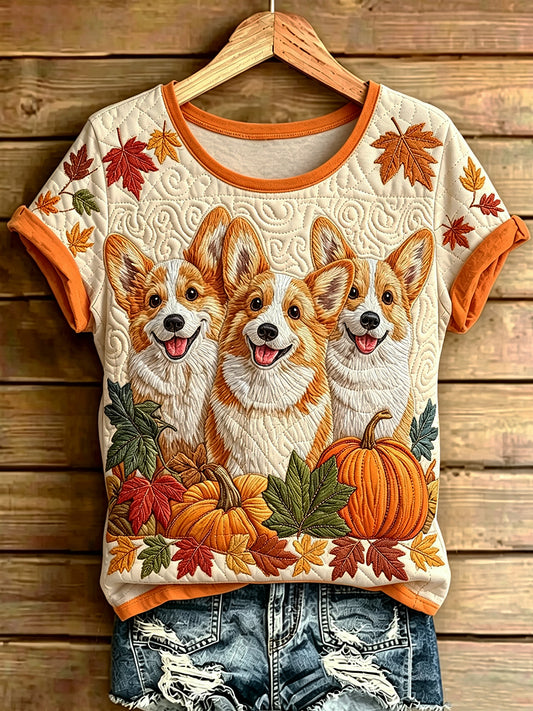 Camiseta feminina de manga curta, soltinha, estampada com arte de animais, estilo vintage e moderno